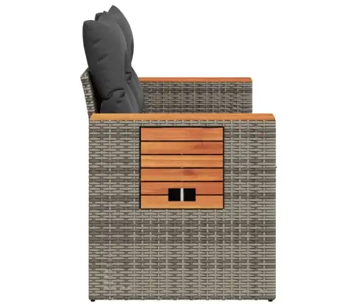 Divvietīgs Dārza Dīvāns Ar Matračiem, Pelēka Pe Rotangpalma Vidaxl