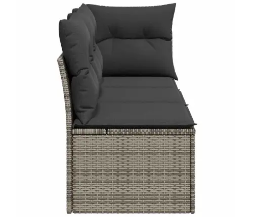 Trivietė Sodo Sofa Su Pagalvėlėmis, Pilkos Spalvos, Poliratanas Trivietė Sodo Sofa Su Pagalvėlėmis, Pilkos Spalvos, Poliratanas