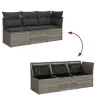 Trivietė Sodo Sofa Su Pagalvėlėmis, Pilkos Spalvos, Poliratanas Trivietė Sodo Sofa Su Pagalvėlėmis, Pilkos Spalvos, Poliratanas