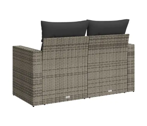 Divvietīgs Dārza Dīvāns Ar Matračiem, Pelēka Pe Rotangpalma Vidaxl