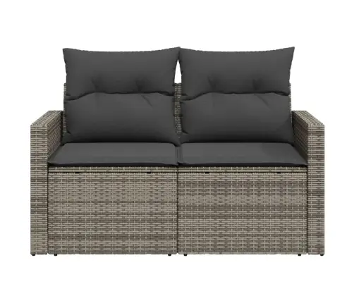 Divvietīgs Dārza Dīvāns Ar Matračiem, Pelēka Pe Rotangpalma Vidaxl