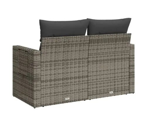 Divvietīgs Dārza Dīvāns Ar Matračiem, Pelēka Pe Rotangpalma Vidaxl