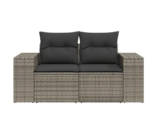 Divvietīgs Dārza Dīvāns Ar Matračiem, Pelēka Pe Rotangpalma Vidaxl