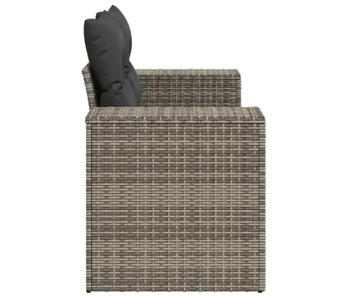 Divvietīgs Dārza Dīvāns Ar Matračiem, Pelēka Pe Rotangpalma Vidaxl