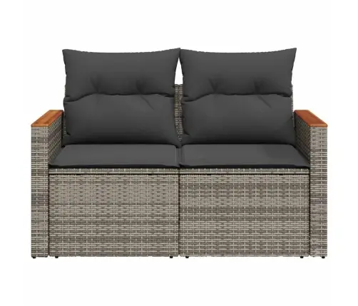 Dvivietė Sodo Sofa Su Pagalvėlėmis, Pilkos Spalvos, Poliratanas