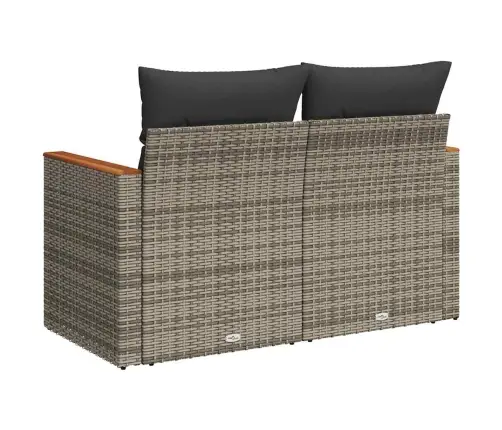 Dvivietė Sodo Sofa Su Pagalvėlėmis, Pilkos Spalvos, Poliratanas