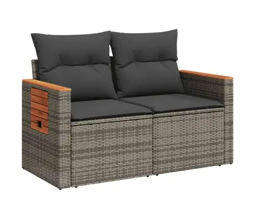 Dvivietė Sodo Sofa Su Pagalvėlėmis, Pilkos Spalvos, Poliratanas