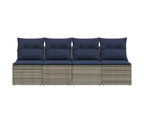 Dārza Dīvāns Ar Spilvenu Pelēka 220 X 62 X 69Cm Poliratāns Vidaxl