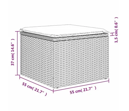 Dārza Soliņš Pelēka 55 X 55 X 37Cm Poliratāns Vidaxl