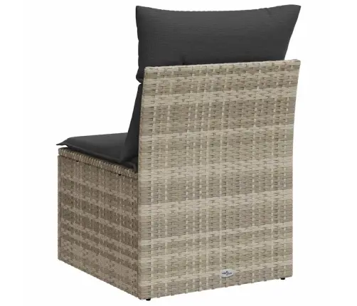 Sodo Sofos Dalis Su Pagalvėmis, Pilka, Poliratanas, Be Porankių