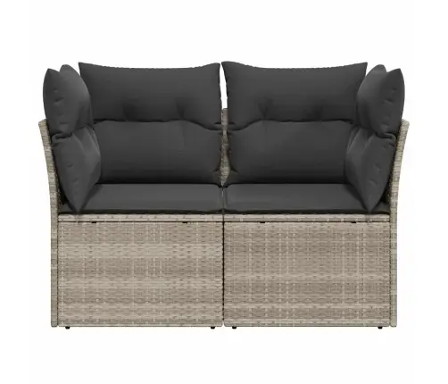 Divvietīgs Dārza Dīvāns Ar Matračiem, Pelēka Pe Rotangpalma Vidaxl