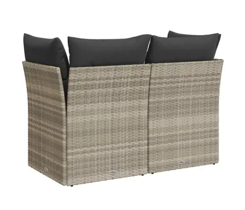 Divvietīgs Dārza Dīvāns Ar Matračiem, Pelēka Pe Rotangpalma Vidaxl