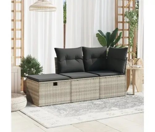 Dārza Soliņš Ar Matraci, Gaiši Pelēka Pe Pinums, 55X55X37 Cm Vidaxl