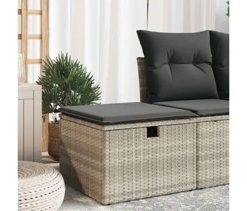 Dārza Soliņš Ar Matraci, Gaiši Pelēka Pe Pinums, 55X55X37 Cm Vidaxl