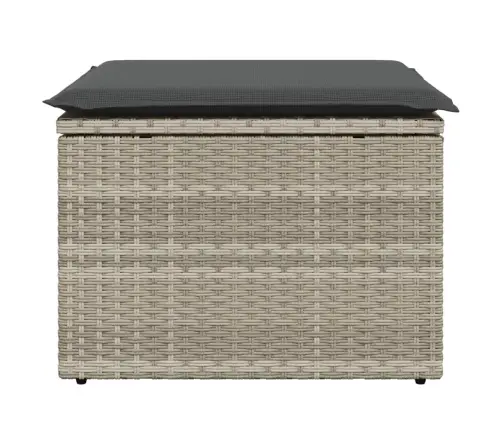 Sodo Taburetė Su Pagalvėle, Pilka, 55X55X37cm Poliratanas