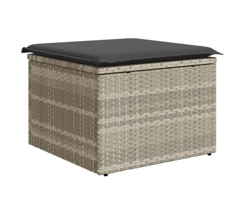 Sodo Taburetė Su Pagalvėle, Pilka, 55X55X37cm Poliratanas