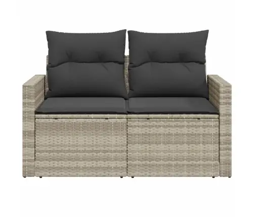 Dvivietė Sodo Sofa Su Pagalvėlėmis, Šviesiai Pilka, Poliratanas