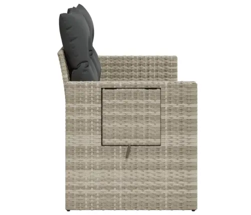 Dvivietė Sodo Sofa Su Pagalvėlėmis, Šviesiai Pilka, Poliratanas