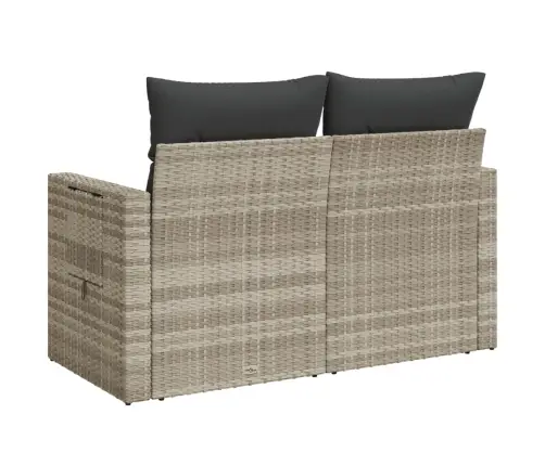 Dvivietė Sodo Sofa Su Pagalvėlėmis, Šviesiai Pilka, Poliratanas