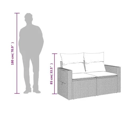 Dvivietė Sodo Sofa Su Pagalvėlėmis, Šviesiai Pilka, Poliratanas