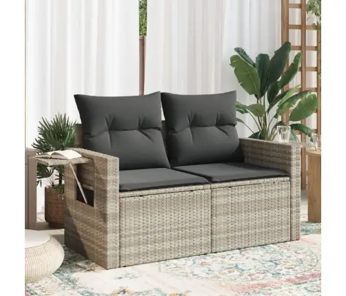 Dvivietė Sodo Sofa Su Pagalvėlėmis, Šviesiai Pilka, Poliratanas