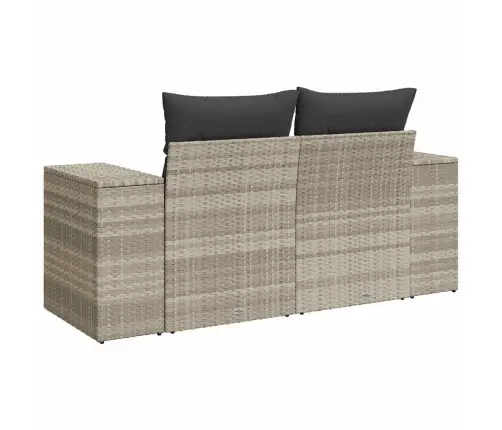 Dvivietė Sodo Sofa Su Pagalvėlėmis, Šviesiai Pilka, Poliratanas Dvivietė Sodo Sofa Su Pagalvėlėmis, Šviesiai Pilka, Poliratanas