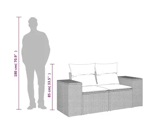 Dvivietė Sodo Sofa Su Pagalvėlėmis, Šviesiai Pilka, Poliratanas Dvivietė Sodo Sofa Su Pagalvėlėmis, Šviesiai Pilka, Poliratanas