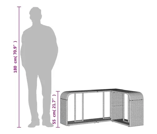 Plaukti, 2 Gab., Gaiši Pelēka Pe Rotangpalma Vidaxl