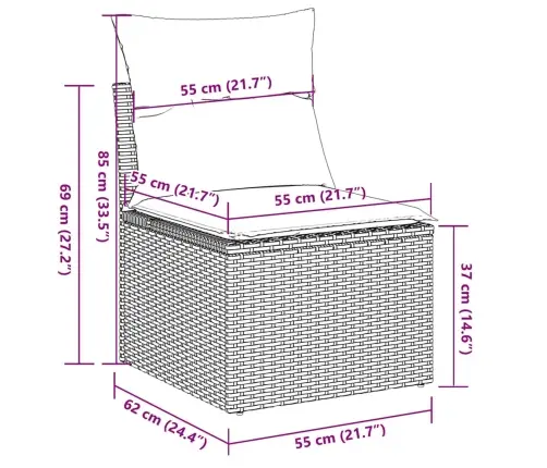 Dārza Krēsls, Matrači, Bez Roku Balstiem, Pelēka Pe Rotangpalma Vidaxl