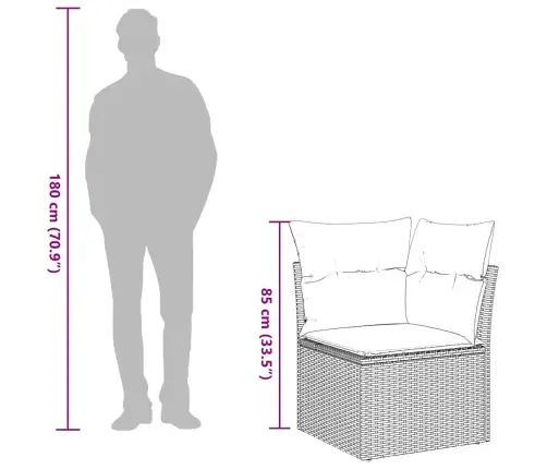 Dārza Stūra Dīvāns Ar Matračiem, Gaiši Pelēka Pe Rotangpalma Vidaxl