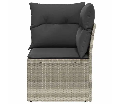 Dārza Stūra Dīvāns Ar Matračiem, Gaiši Pelēka Pe Rotangpalma Vidaxl