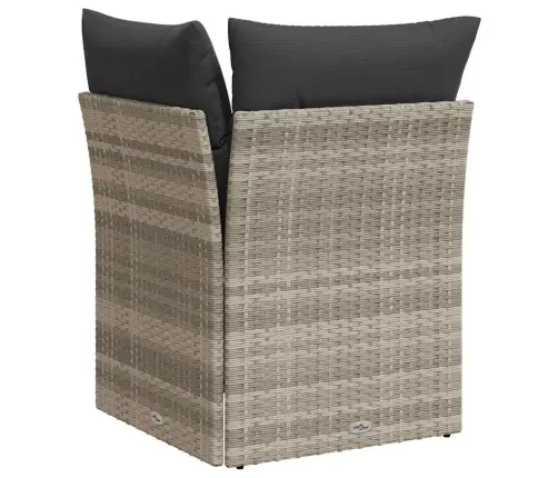 Dārza Stūra Dīvāns Ar Matračiem, Gaiši Pelēka Pe Rotangpalma Vidaxl