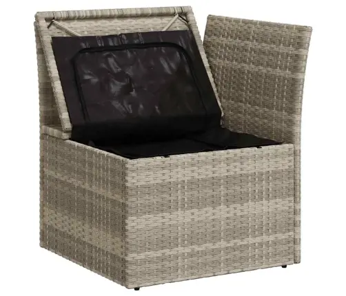 Dārza Stūra Dīvāns Ar Matračiem, Gaiši Pelēka Pe Rotangpalma Vidaxl