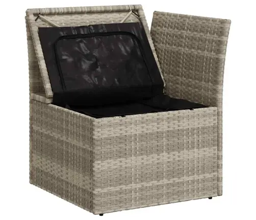 Dārza Stūra Dīvāns Ar Matračiem, Gaiši Pelēka Pe Rotangpalma Vidaxl