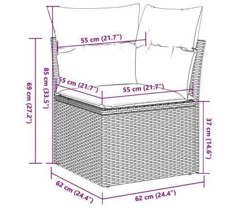 Dārza Stūra Dīvāns Ar Matračiem, Gaiši Pelēka Pe Rotangpalma Vidaxl
