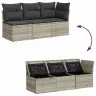 Trivietė Sodo Sofa Su Pagalvėlėmis, Šviesiai Pilka, Poliratanas Trivietė Sodo Sofa Su Pagalvėlėmis, Šviesiai Pilka, Poliratanas