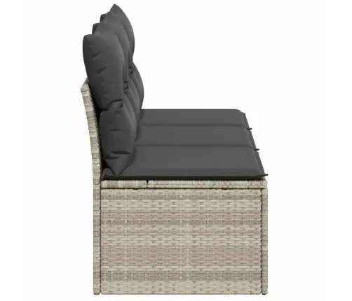 Trīsvietīgs Dārza Dīvāns Ar Matračiem, Gaiši Pelēka Pe Pinums Vidaxl