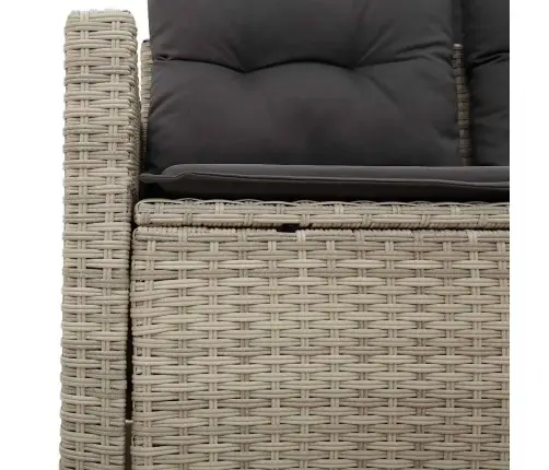 Dvivietė Sodo Sofa Su Pagalvėlėmis, Šviesiai Pilka, Poliratanas