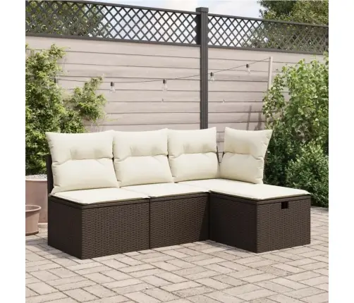 Sodo Taburetė Su Pagalvėle, Ruda, 55X55X37cm Poliratanas