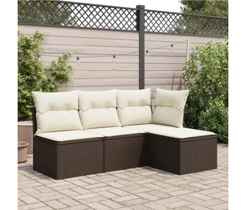 Sodo Taburetė Su Pagalvėle, Ruda, 55X55X37cm Poliratanas