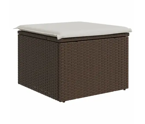 Sodo Taburetė Su Pagalvėle, Ruda, 55X55X37cm Poliratanas