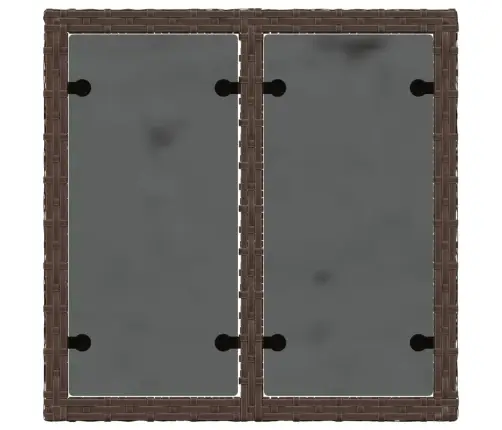 Dārza Galds Ar Stikla Virsmu, 55X55X37Cm, Brūns Pe Rotangpalma Vidaxl