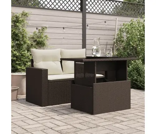 Aialaud Klaasplaadiga, Pruun, 100 X 55 X 73 cm Polürotang