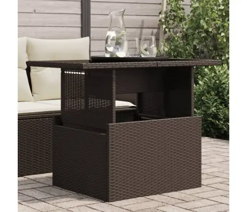 Aialaud Klaasplaadiga, Pruun, 100 X 55 X 73 cm Polürotang