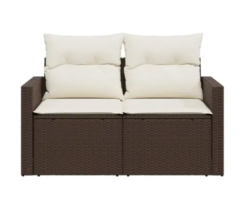 Divvietīgs Dārza Dīvāns Ar Matračiem, Brūna Pe Rotangpalma Vidaxl