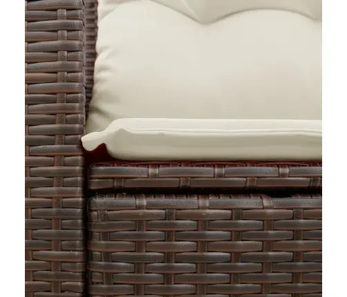 Divvietīgs Dārza Dīvāns Ar Matračiem, Brūna Pe Rotangpalma Vidaxl