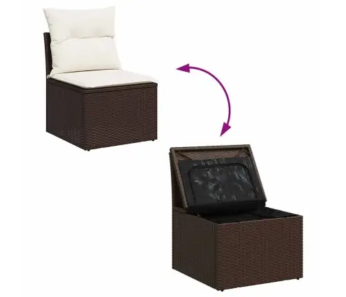 Dārza Krēsls, Matrači, Bez Roku Balstiem, Brūna Pe Rotangpalma Vidaxl