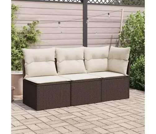 Dārza Stūra Dīvāns Ar Spilveniem, Brūna Pe Rotangpalma Vidaxl