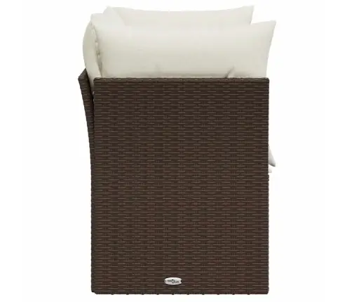 Dvivietė Sodo Sofa Su Pagalvėlėmis, Rudos Spalvos, Poliratanas