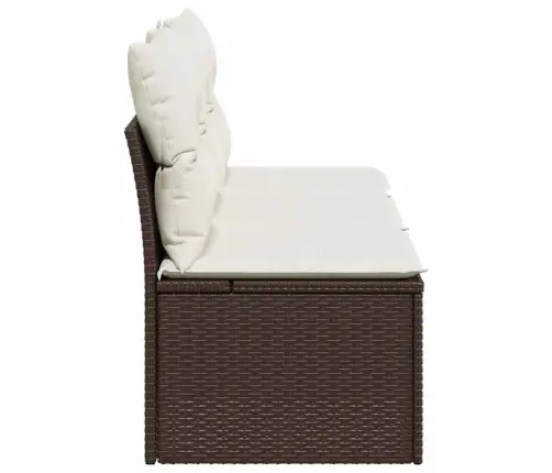 Trivietė Sodo Sofa Su Pagalvėlėmis, Ruda, Poliratanas